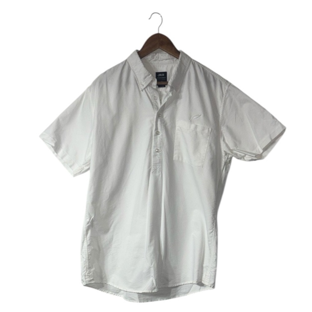 Publish Men’s White Short Sleeve Button Shirt 100% Cotton Business Size XL